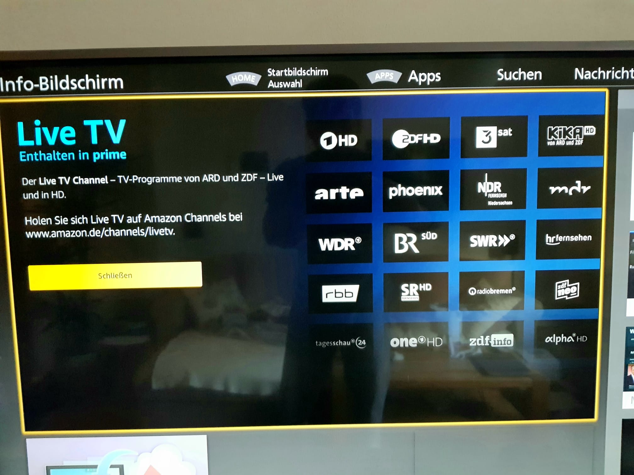 Live TV in der Prime Video App funktioniert nicht