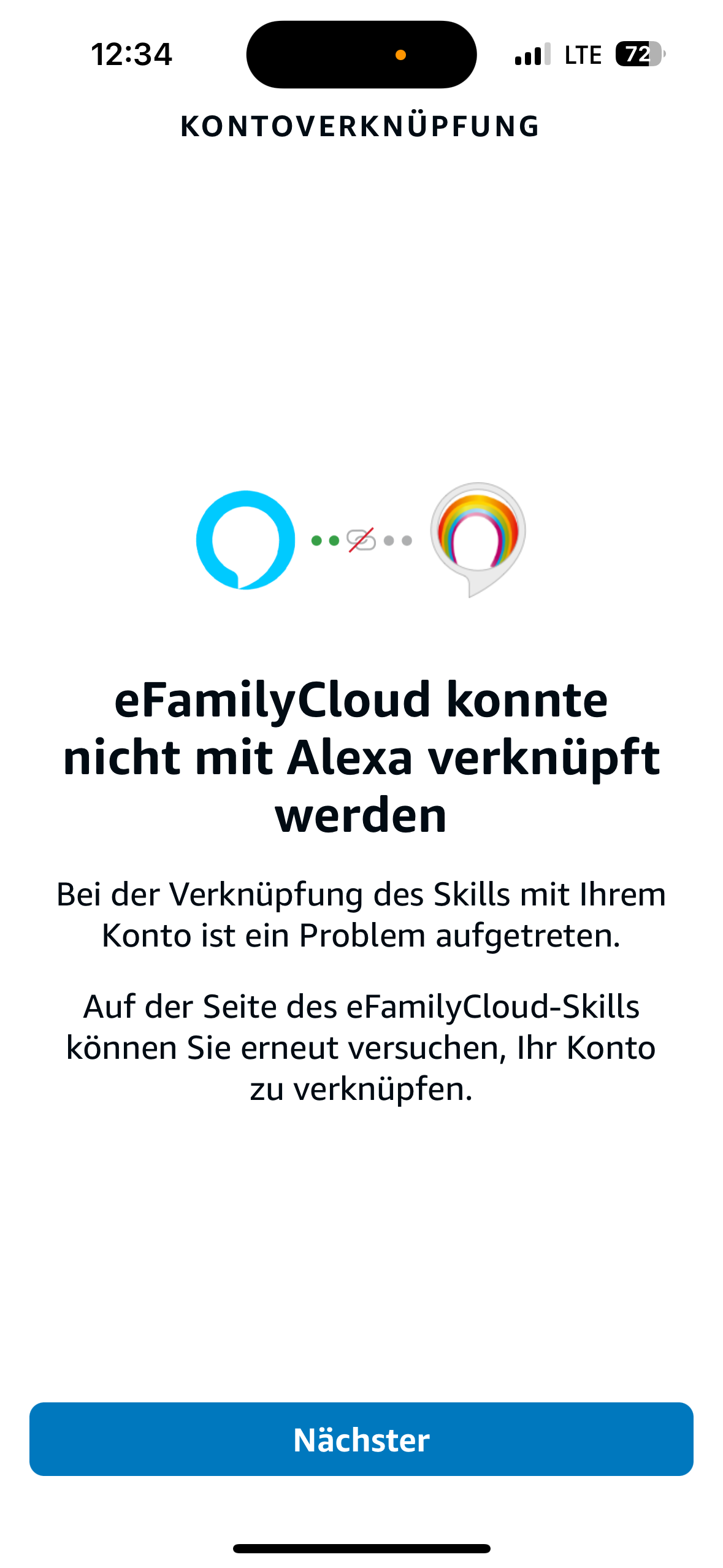 eFamilyCloud Skill l sst sich nicht mehr verbinden