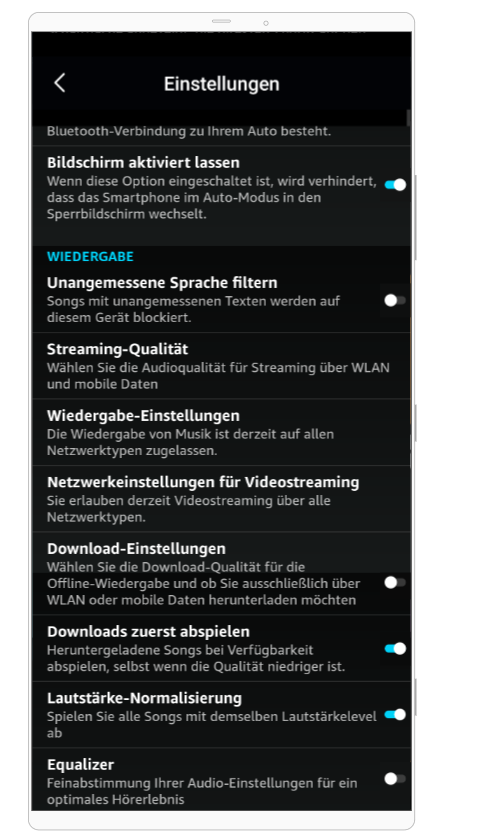 Amazon Music App offline Modus